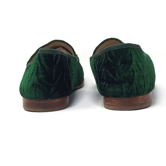 Sam Edelman Loraine Loafer Slip On Emerald Green Textured Velvet Shoes - Picture 6 of 8